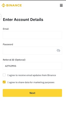 How to register account on Binance